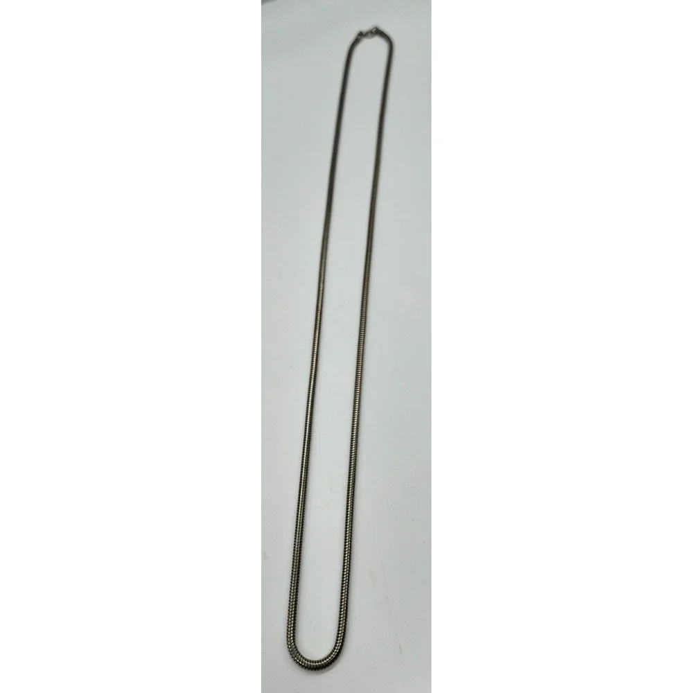 Silver Tone Snake Chain Necklace Unisex Long Minimalist Jewelry‎